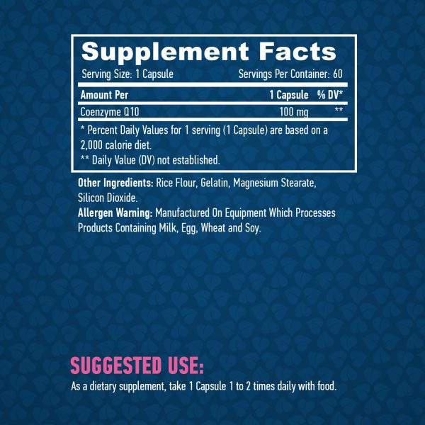 High Potency Coenzyme Co-Q10 100 mg / 60 Vcaps - Image 2