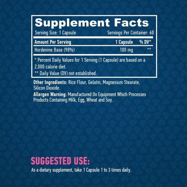 Hordenine 98% 100 mg / 60 Caps - Image 2