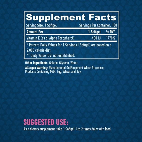 Vitamin E 400 IU / 100 Softgels - Image 2
