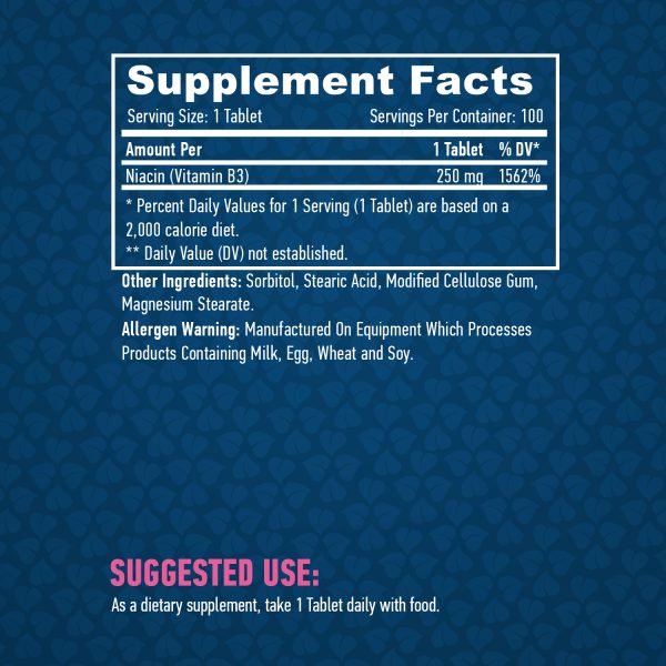 Niacin /Time Release/ 250 mg / 100 Tabs - Image 2