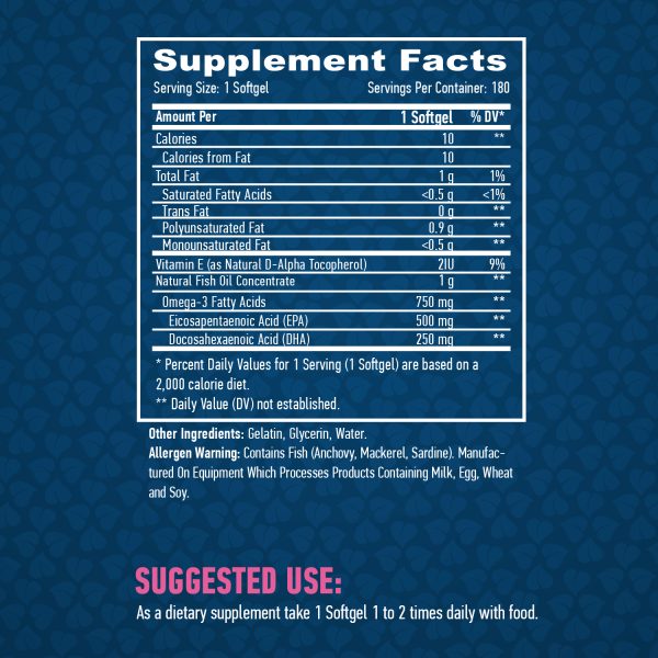 Ultra Omega 3 Fish Oil / 180 Softgels - Image 2