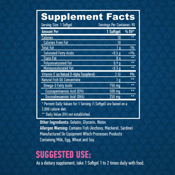 Ultra Omega 3 Fish Oil / 90 Softgels - Image 2