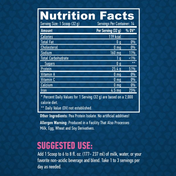 100% All Natural Pea Protein Isolate / Unflavored - Image 2