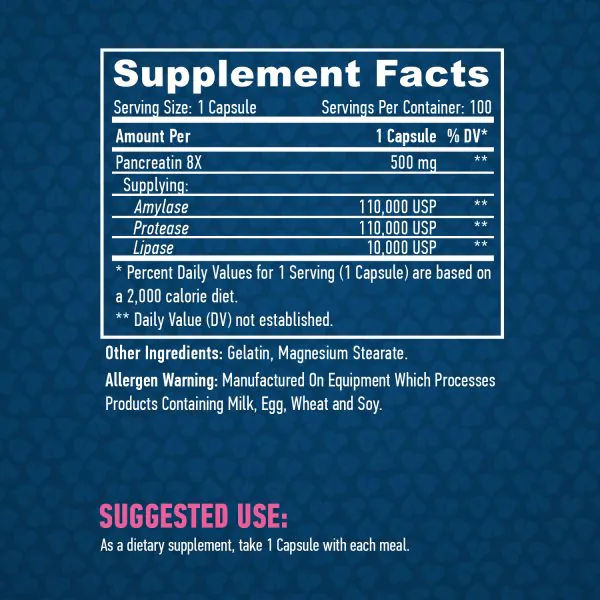 Super Pancreatin Enzymes / 100 Caps - Image 2