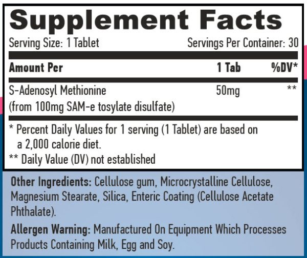 SAMe 50 mg / 30 Tabs - Image 2