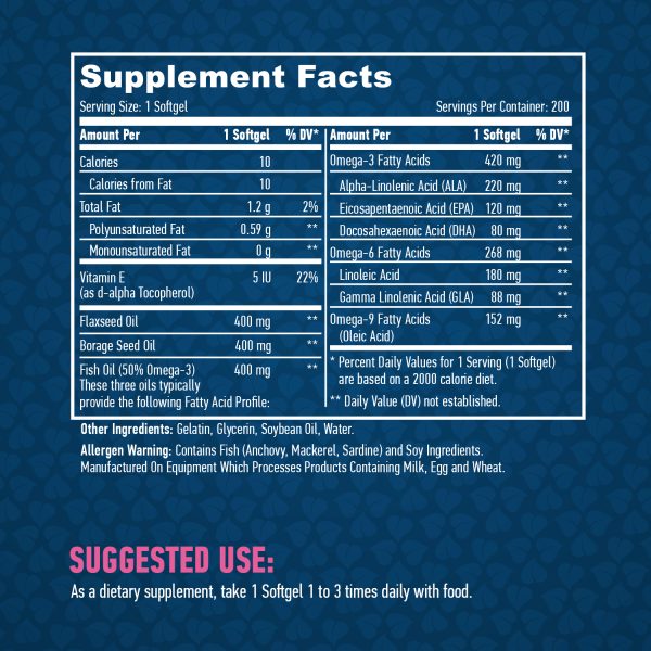 Omega 3-6-9 1200 mg / 200 Softgels - Image 2