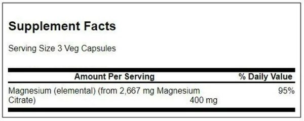 Magnesium Citrate 400 mg / 240 Vcaps - Image 2