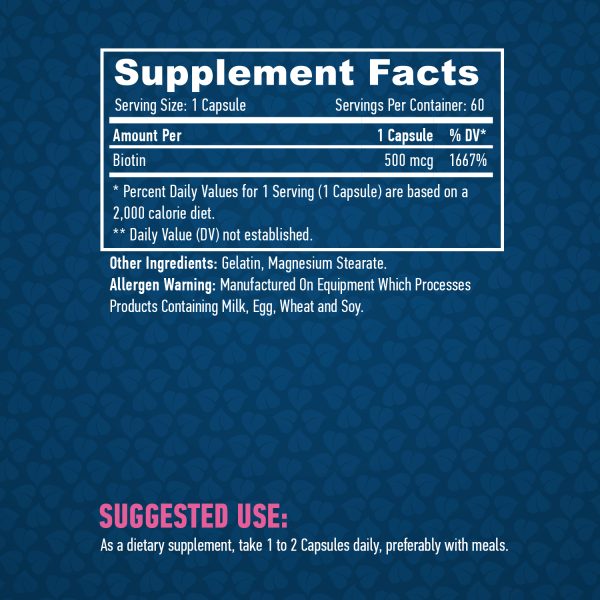 Biotin 500 mcg / 60 Caps - Image 2