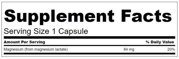 Magnesium Lactate / 120 Caps - Image 2