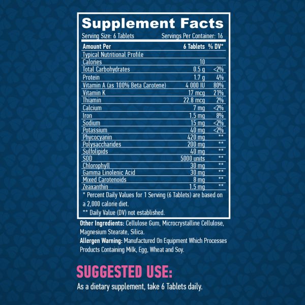 All Natural Spirulina 500 mg / 100 Tabs - Image 2