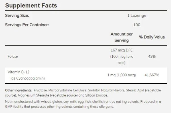 Vitamin B-12 1000 mcg / 100 Lozenges - Image 2