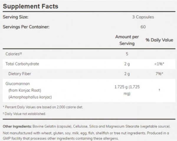 Glucomannan 575 mg / 180 Caps - Image 2