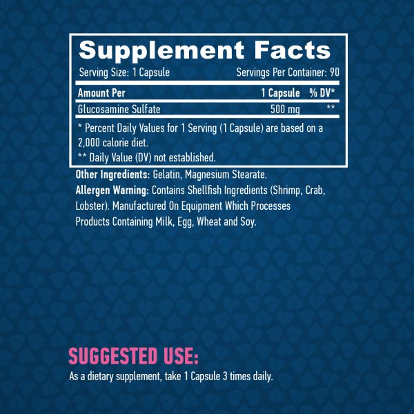 Glucosamine Sulfate 500 mg / 90 Caps - Image 2