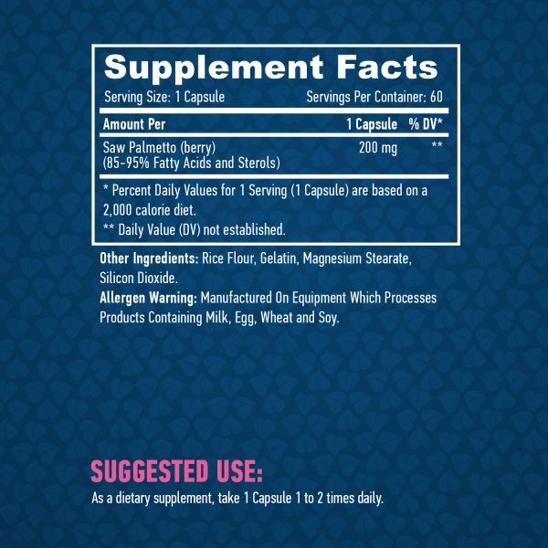 Saw Palmetto 200 mg / 60 Caps - Image 2