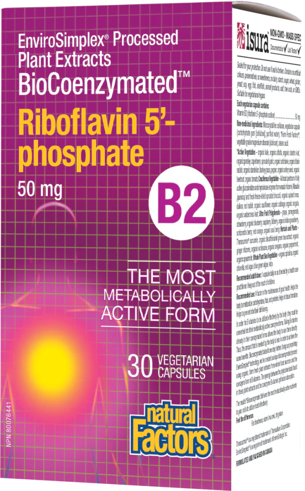 BioCoenzymated Riboflavin 5 Phosphate B2 50 mg