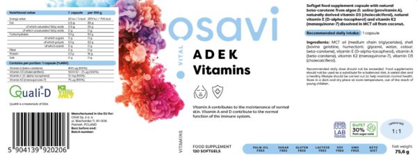 ADEK Vitamins | A + D + E + K | with Quali-D® - Image 2