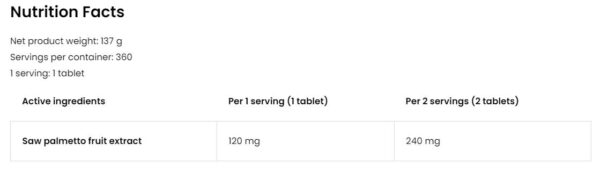 Saw Palmetto Extract 120 mg | Vege - Image 2