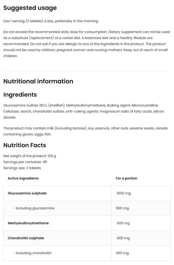 Glucosamine + MSM + Chondroitin - Image 2