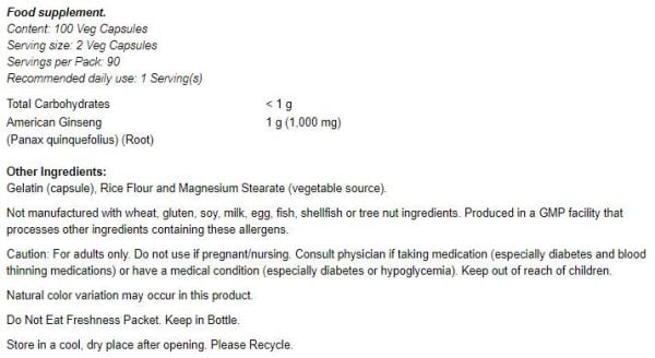 American Ginseng 500 mg - Image 2