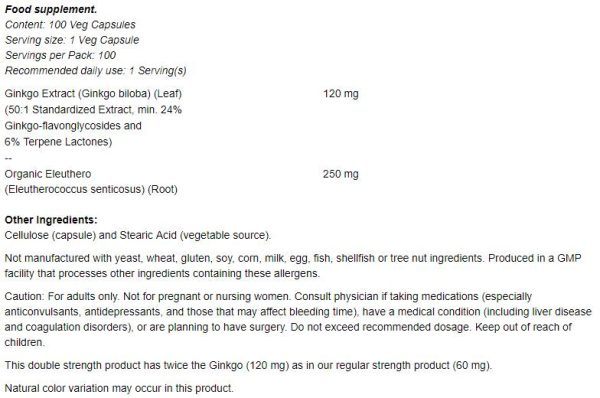 Ginkgo Biloba 120 mg / Double Strength - Image 2