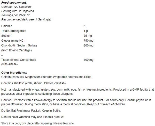 Glucosamine & Chondroitin With Trace Mineral Concentrate - Image 2