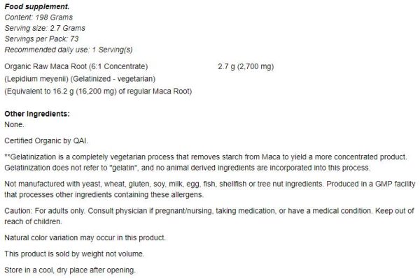 MACA 6:1 Concentrate Pure Powder - Image 2