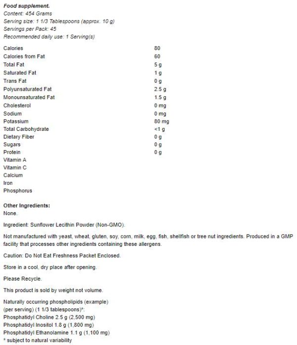 Sunflower Lecithin Pure Powder - Image 2