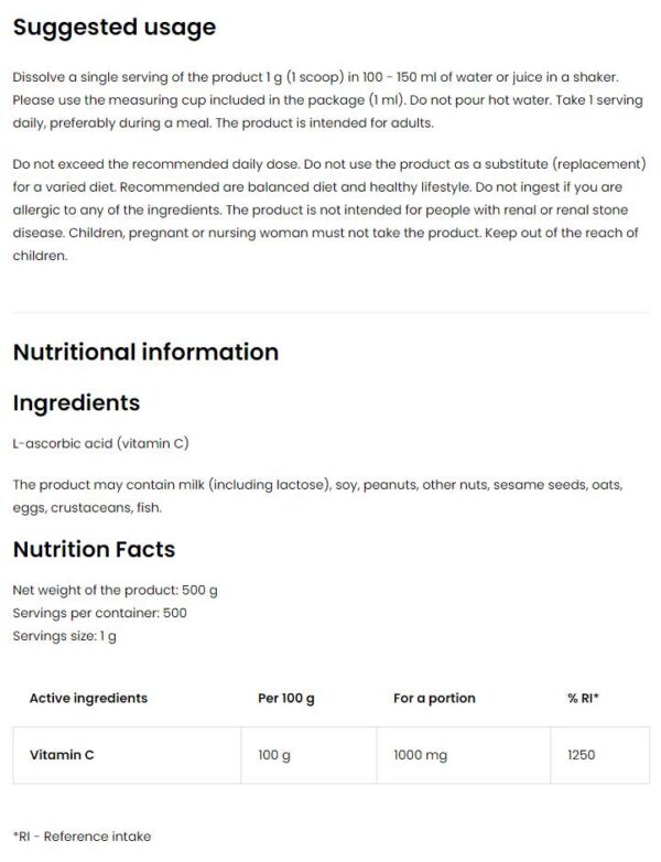 100% Vitamin C Powder - Image 2