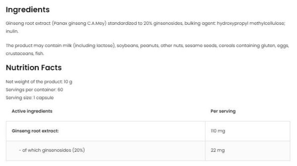 Panax Ginseng 110 mg | Root Extract - Image 2