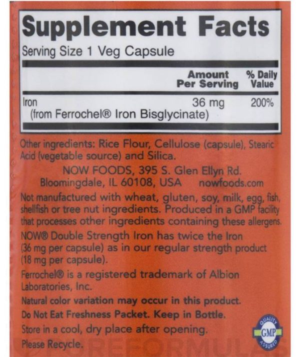 Iron 36 mg / Double Strength / Ferrochel Iron Bisglycinate - Image 2