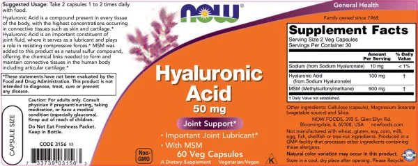 Hyaluronic Acid 50 mg | with MSM - Image 2