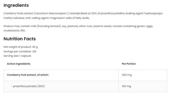 Cranberry Extract 300 mg | Vege - Image 2