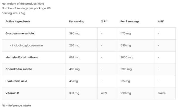 Glucosamine + MSM + Chondroitin Powder - Image 2