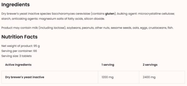Brewer's Yeast 400 mg - Image 2
