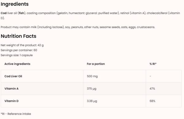 Cod Liver Oil 500 mg - Image 2