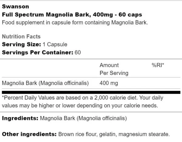 Full Spectrum Magnolia Bark 400 mg - Image 2