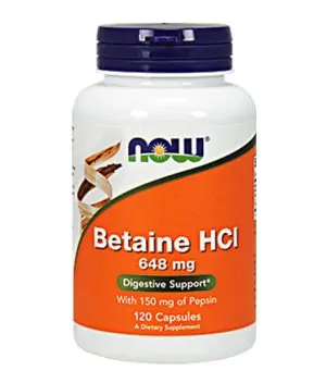 Betaine HCL 648mg. / 120 Caps.
