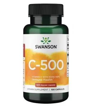 Vitamin C with Rose Hips 500 mg / 100 Caps