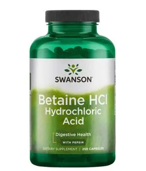Betaine HCl Hydrochloric Acid with Pepsin / 250 Caps