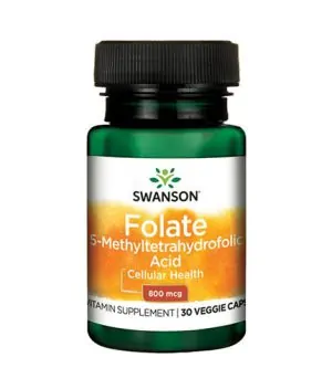 Folate 5-Methyltetrahydrofolic Acid 800mcg. / 30 Vcaps