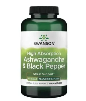 Ashwagandha Extract - with Bioperine 4:1 Extract / 120 Caps