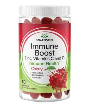 Immune Boost Gummies with Acerola, Zinc and Vitamin C & D - Cherry / 60 Gummies