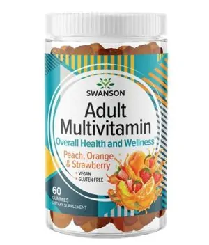 Adult Multivitamin Gummies - Peach, Orange & Strawberry Flavored / 60 Gummies