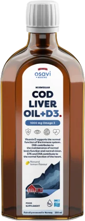 Norwegian Cod Liver Oil + D3 | Lemon Flavored Liquid Omega + D3