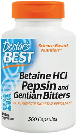 BEST Betaine HCL 650 mg / with Pepsin & Gentian Bitters