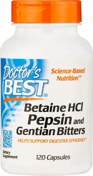 BEST Betaine HCL 650 mg / with Pepsin & Gentian Bitters