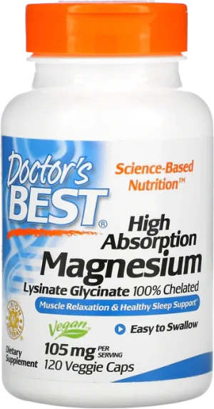 High Absorption 100% Chelated Magnesium Glycinate 105 mg